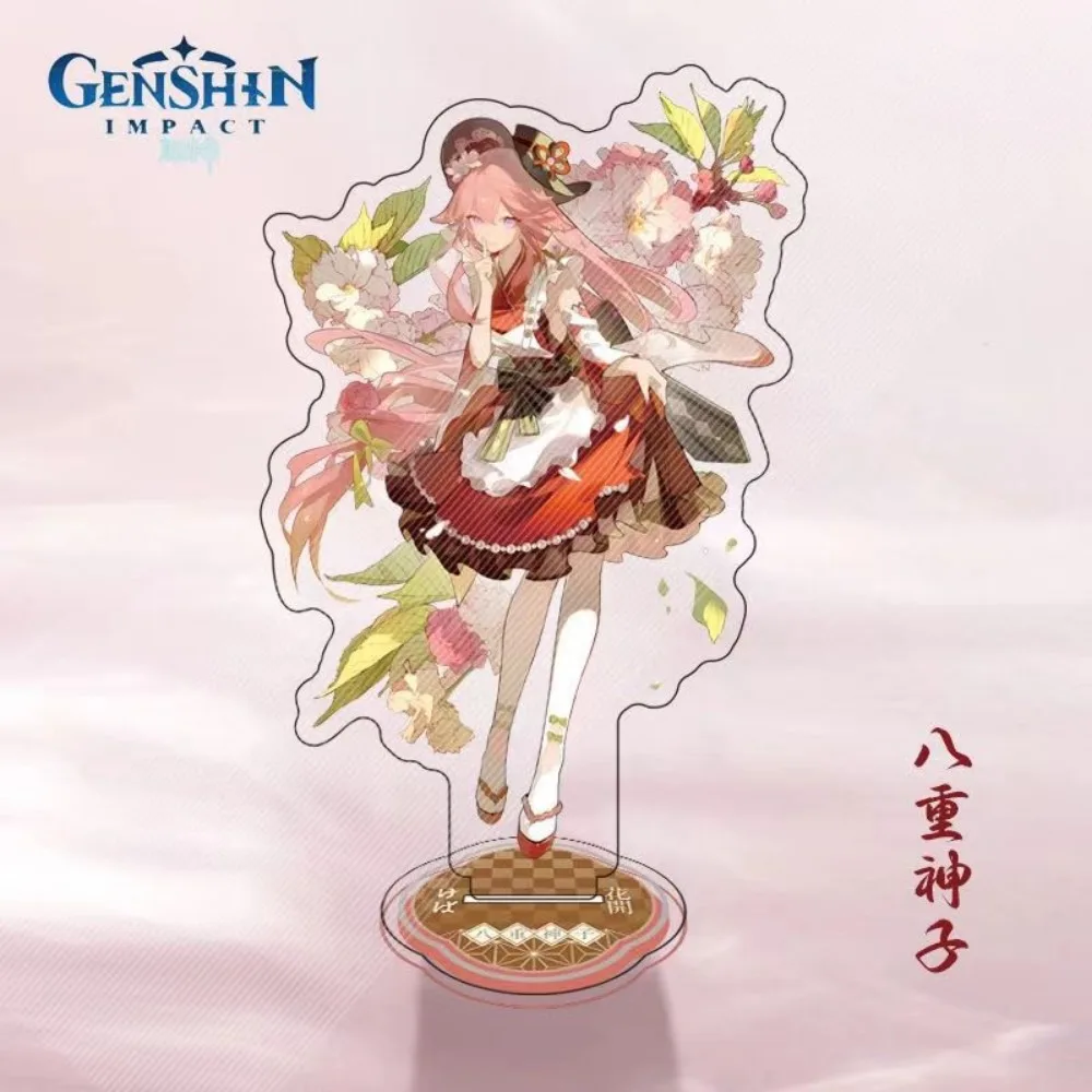 Game Yuan Shen Impacting Scaramouche Wanderer Furina Yae Miko‌ Standing Sign Desk Ornament Figurine Miniature Decoration Craft