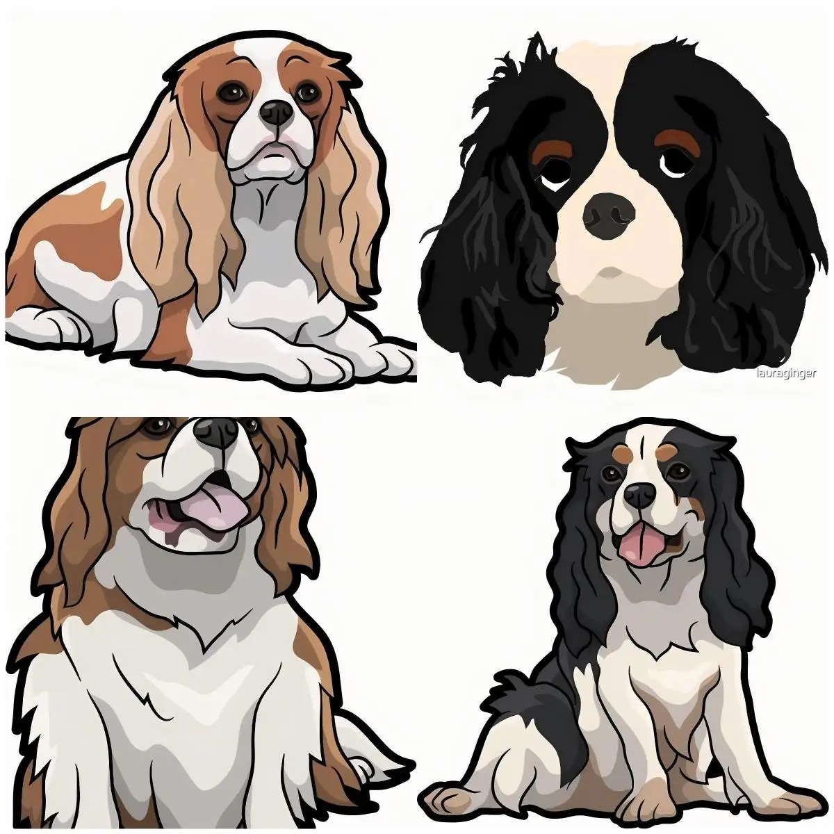 

Charles Spaniel Vinyl Material Car Stickers Graffiti Decal Custom Decoration
