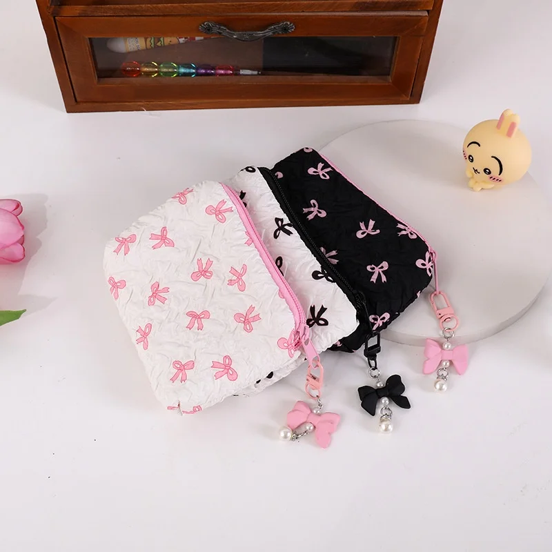 12pcs/lot Kawaii Bow Pencil Case Cute Pencil Box Coin Purse Stationery Pen Bag School Supplies
