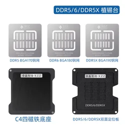 BGA Reballing Stencil for DDR5 DDR5X DDR6 BGA170 BGA180 BGA190 Direct heating Precision square hole BGA template