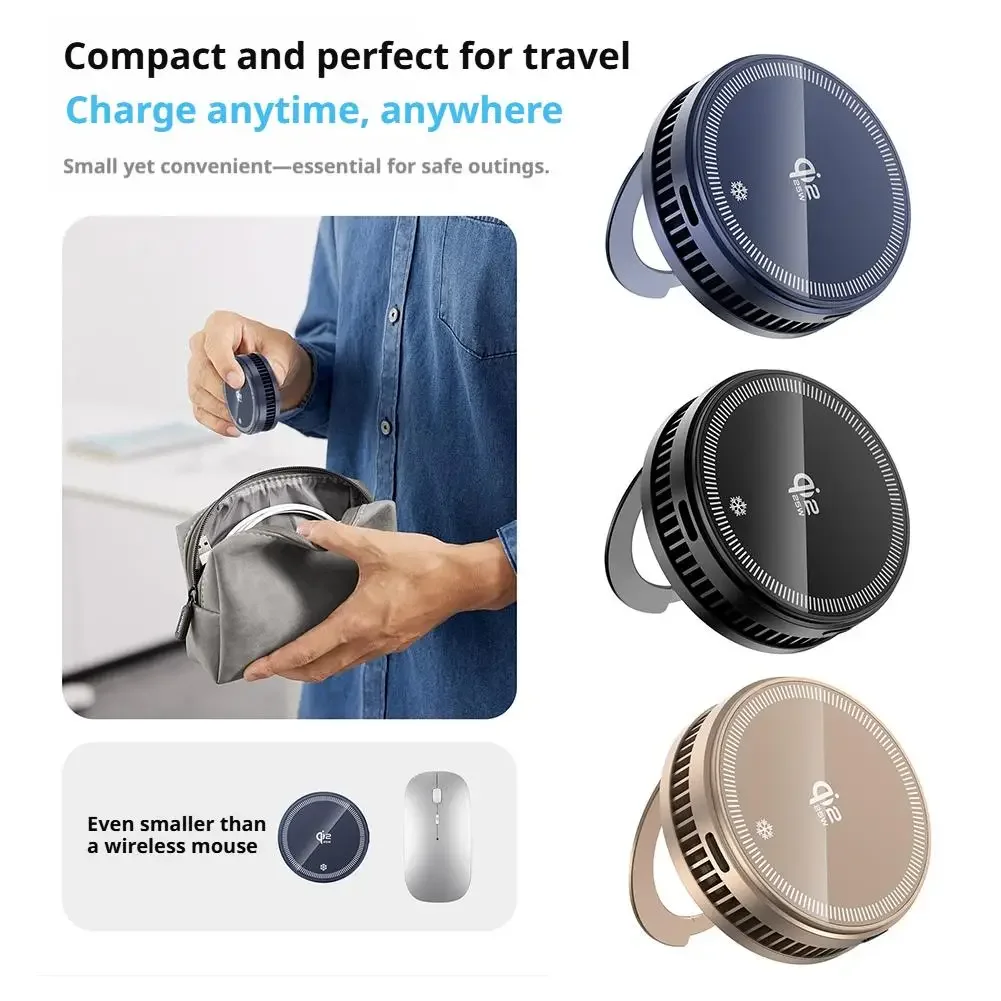 25W Magnetic Wireless Charger Phone Cooler Active Refrigeration Radiator Magnet Fast Charging Stand For iPhone Xiaomi