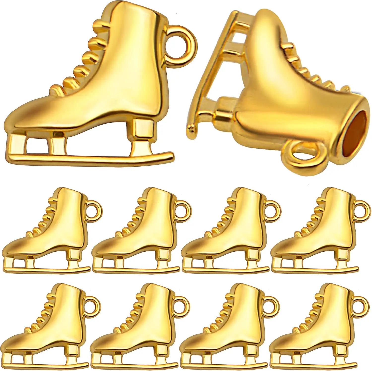 

20 Pieces Golden Ice Skates Pendants Charms Alloy Skates Shape Pendants Jewelry Findings Accessories for DIY Necklace Bracelet