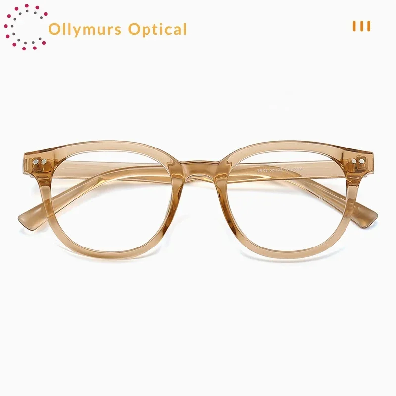 

Модные ретро-оправы для очков Ollymurs, прозрачные, ультралегкие, TR90, круглые, для мужчин и женщин, ZM86007