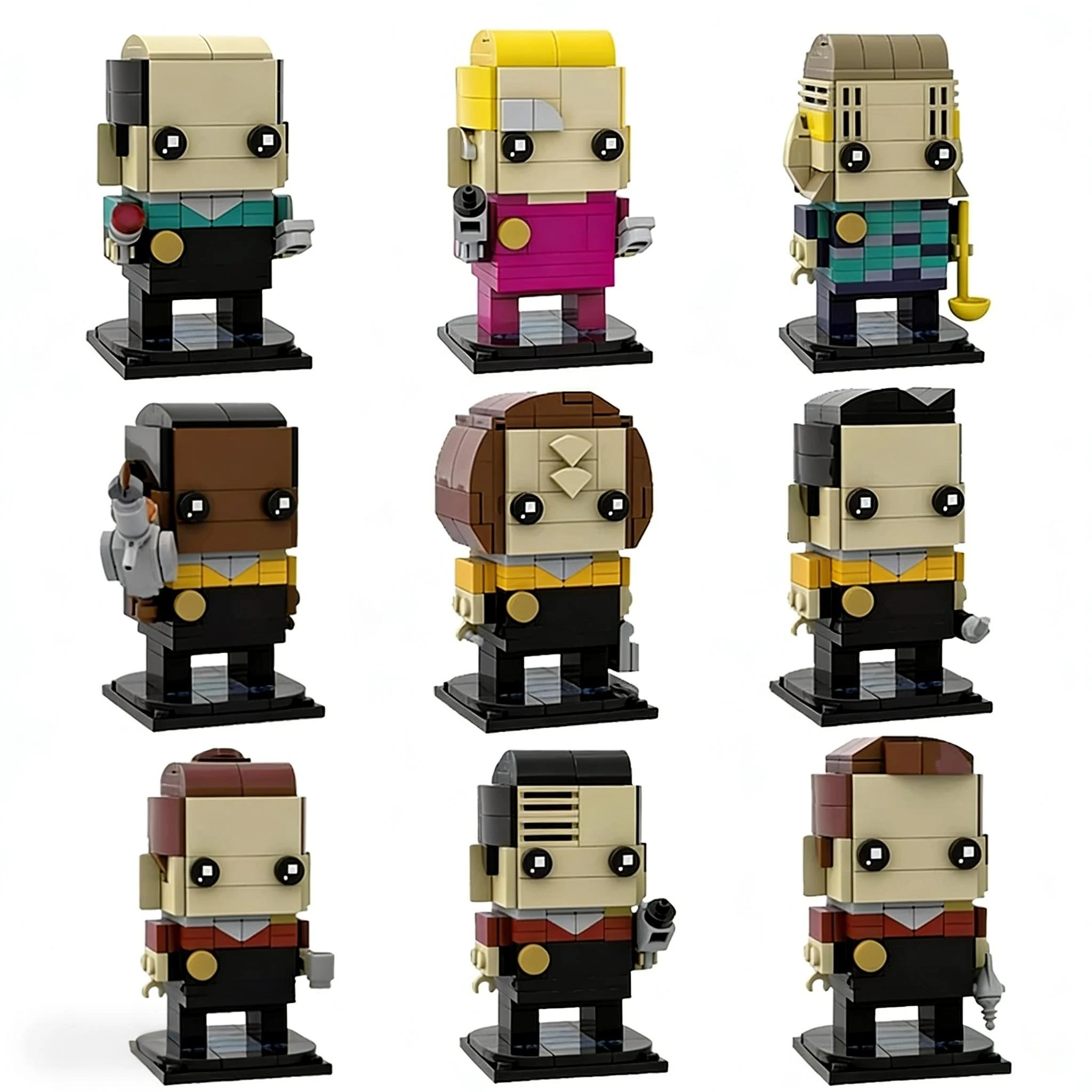 

New Hot Seven of Nine Doctor Ensign Kim Star Travel Movie Action Figures Square Head Building Blocks Kit Sets Kid Toys Gift