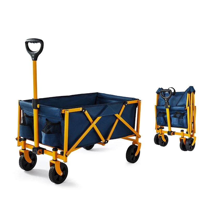 Collapsible Foldable Wagon, Beach Cart Large Capacity, Heavy Duty Folding Wagon Portable, for Outdoor Sports, Shopping, Camping