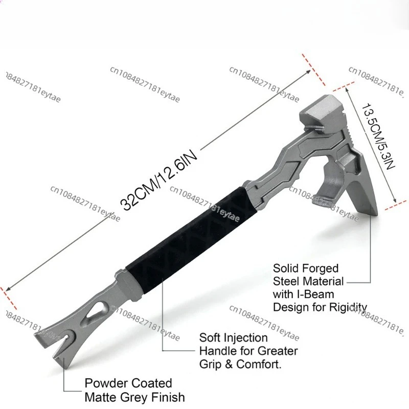 Home and Outdoor Multi-functional Hammer, Nail Lifter, Crowbar, Fire Dismantling Tool