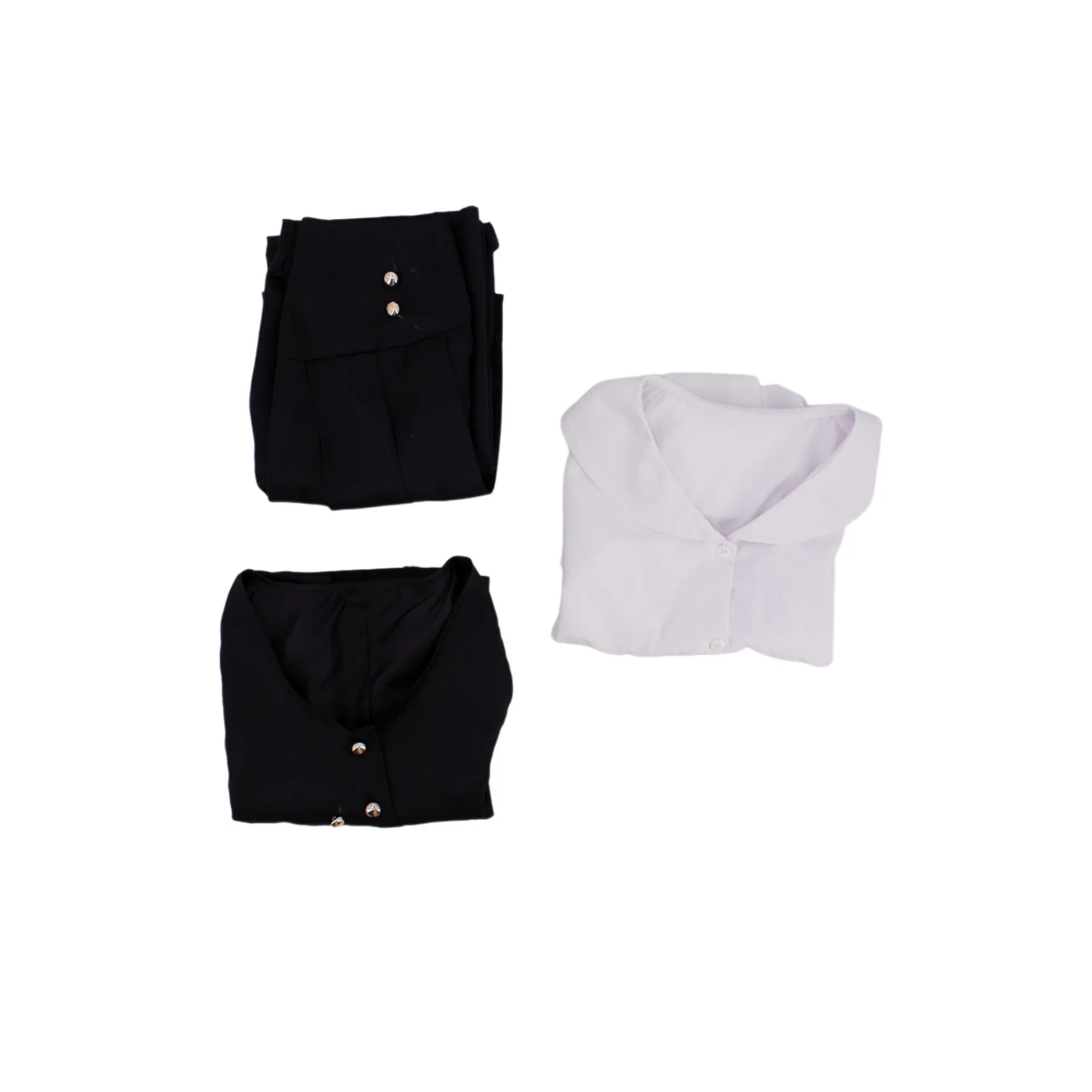 مجموعة كاملة من أزياء Elphaba التنكرية للقميص الأبيض والسراويل السوداء لحفلات الهالوين