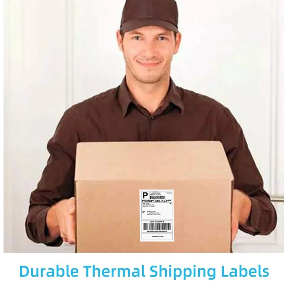 4*4"*100 sheets Adhesive Shipping Label Waterproof Thermal Label Thermal Transfer Label Sticker Small Ticket Paper