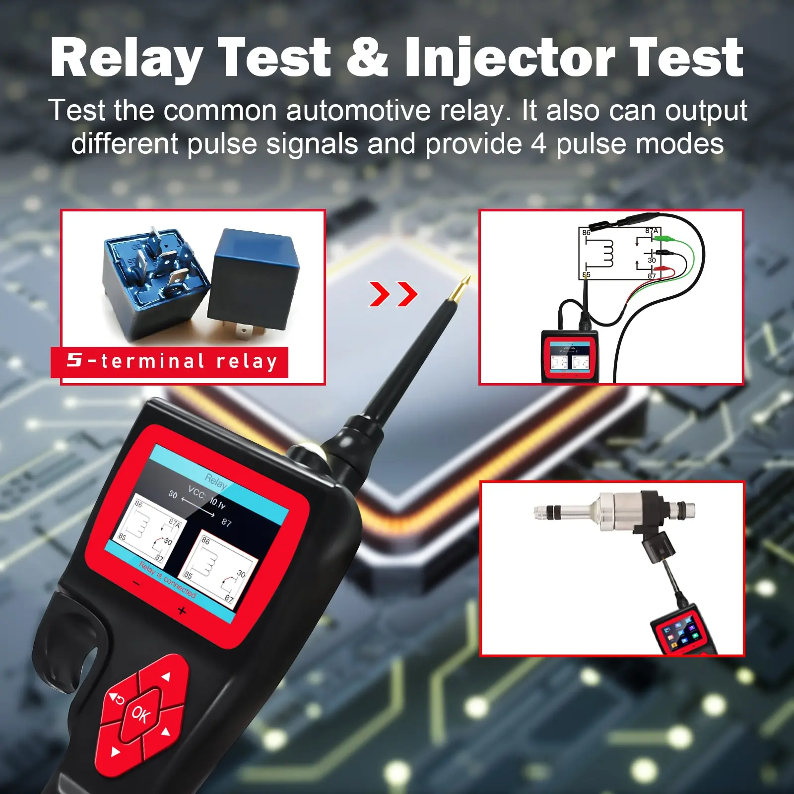 Topdiag P200 Power Probe Automotive Electric Circuit Tester  9V-30V Battery Relay Injector Activating Vehicle Diagnostic Tool