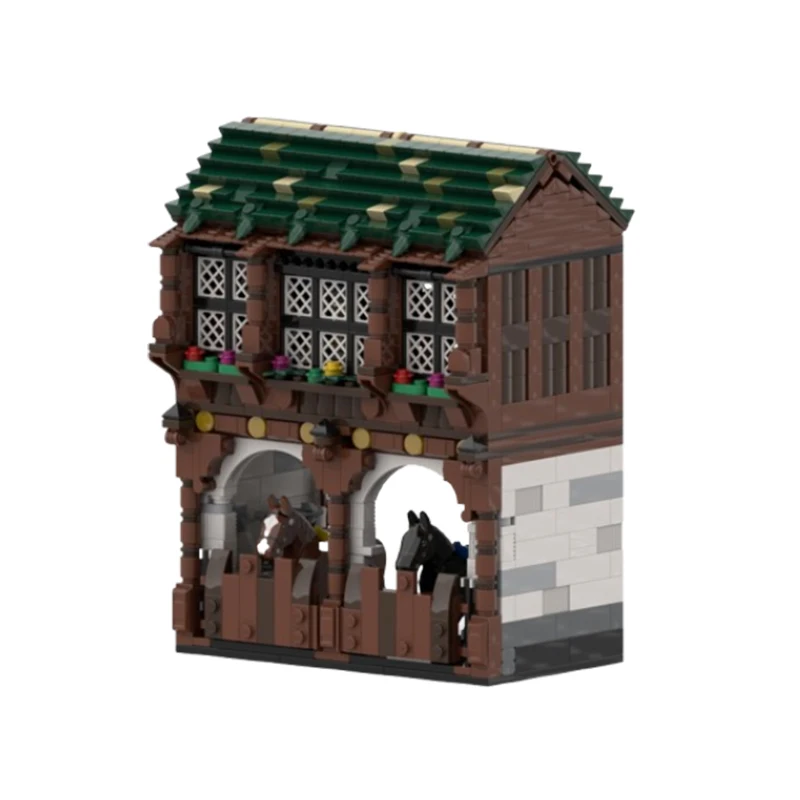 Spot small particle MOC-173636 medieval street view house building series puzzle DIY creative toy model decoration holiday gift