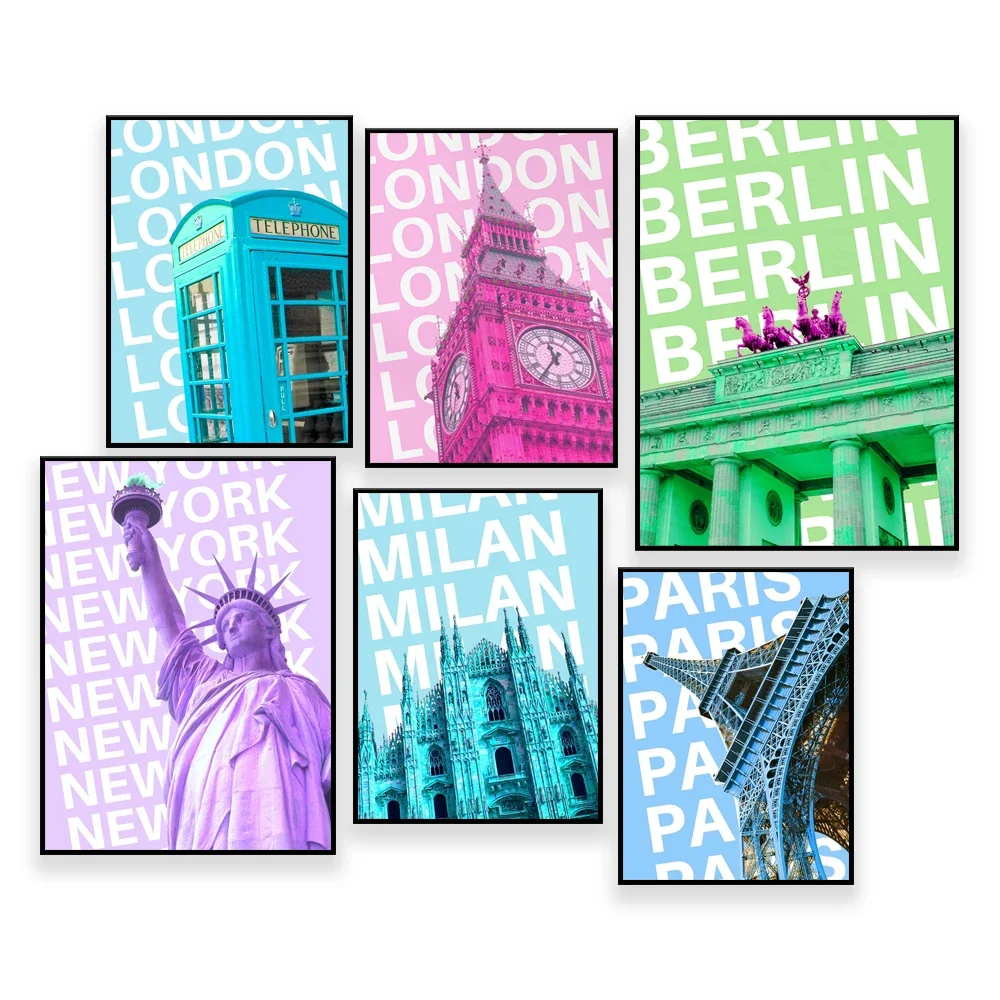 Milan Poster,Paris Poster,London Poster ,New York Poster | Eclectic New York art, Tourist poster, Maximalist wall art