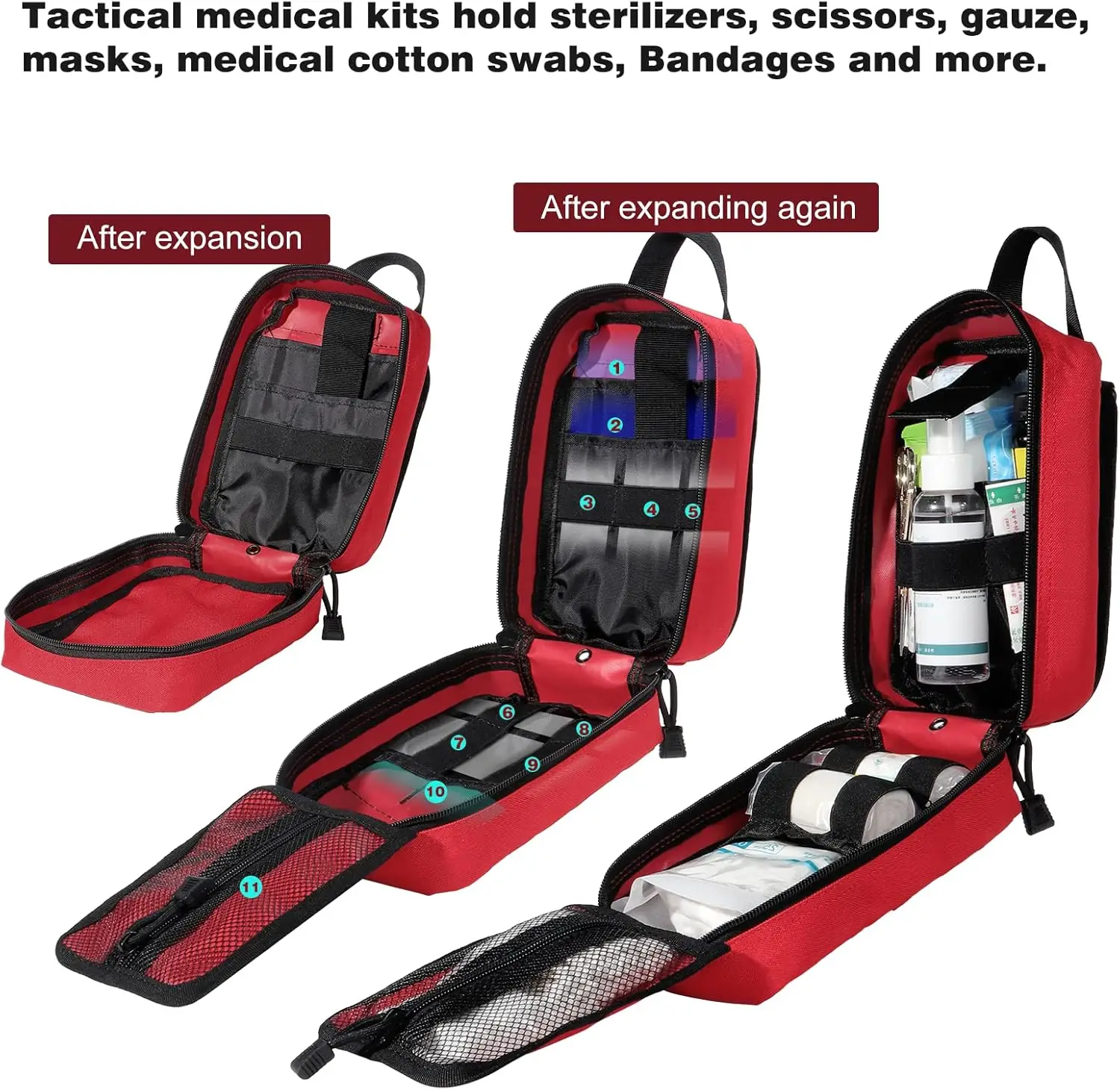 مجموعة الطوارئ التكتيكية EMT، مجموعة الإسعافات الأولية للمشي لمسافات طويلة والتخييم، للإسعافات الأولية في الهواء الطلق، والتخييم، وصيد الأسماك، والجيش، والمشي لمسافات طويلة #4