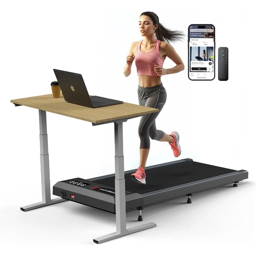 جهاز مشي مع 10 انحدار مائلة وسعة 265 رطل 2.5 حصان قائم هادئ تحت المكتب والمشي والركض والجري