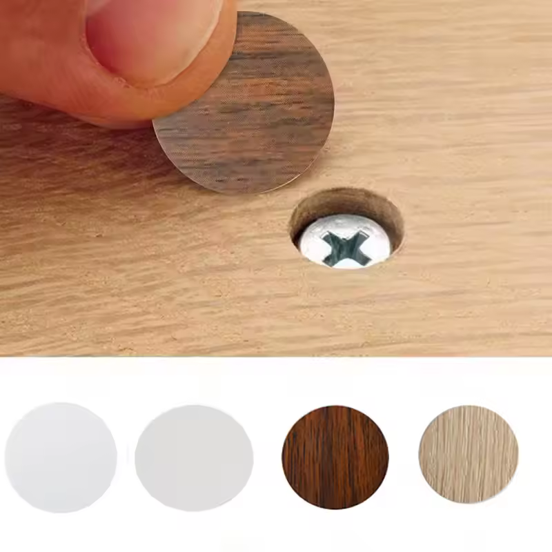 54Pcs Wooden Furniture Self Adhesive Screw Cap Cover Hole Stickers Wood Craft Desk Cabinet Drawer Art Sticker Ornament - Image 2