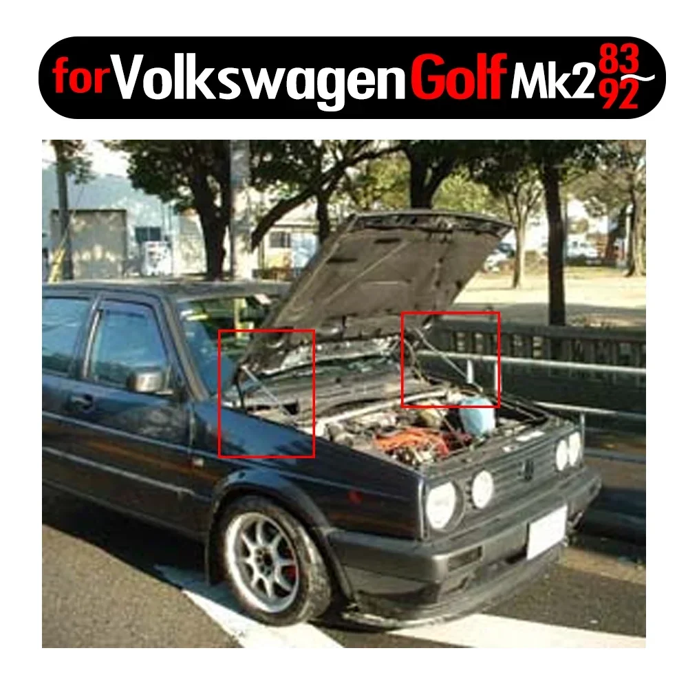 Amortecedor do capô dianteiro, suporte a gás, suporte de elevação, amortecedor, Modify Springs, Volkswagen Golf Mk2 1983-1992