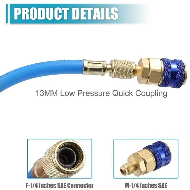 NEW-Car A/C Oil And Dye Injector With R-134A Low Side Quick Coupler Adapter 1/4 SAE,Explosion-Proof Refrigerant Filling Tool