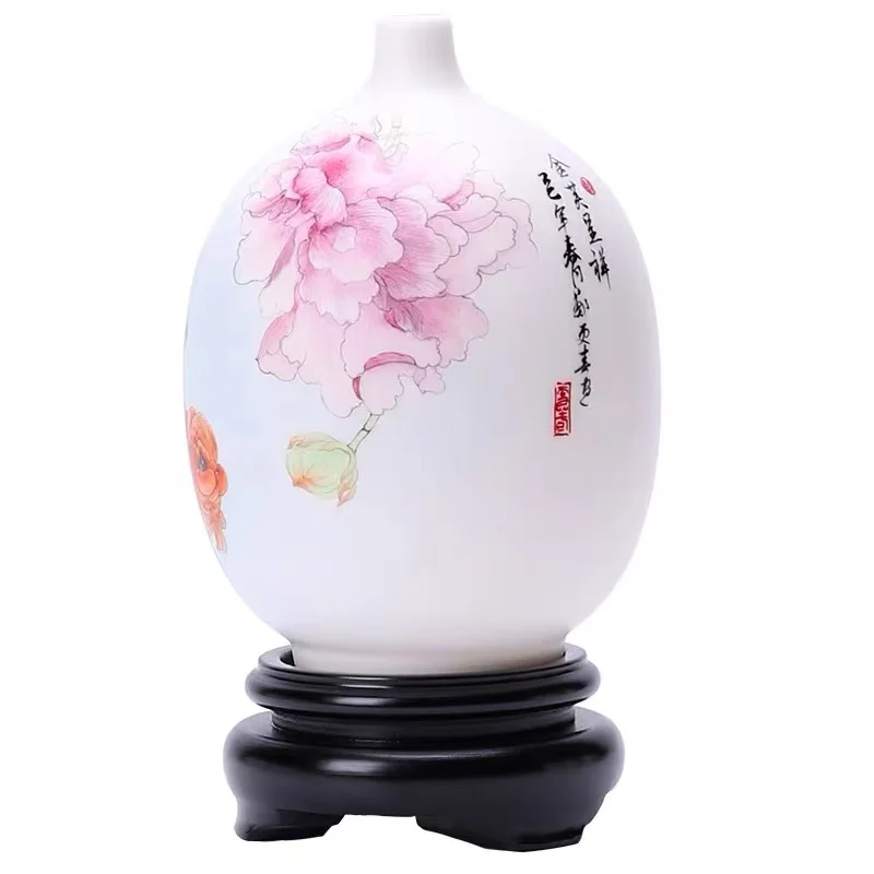 15.5X11CM High-end  Hand-painted Flower Vase for Home Living Room Office Decoration Gift Display Piece