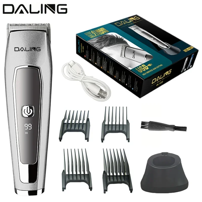 DALING DL-1220 Silent USB Charging household barber Electric Hair Clipper Stainless Steel Blade with Digital Display Screen