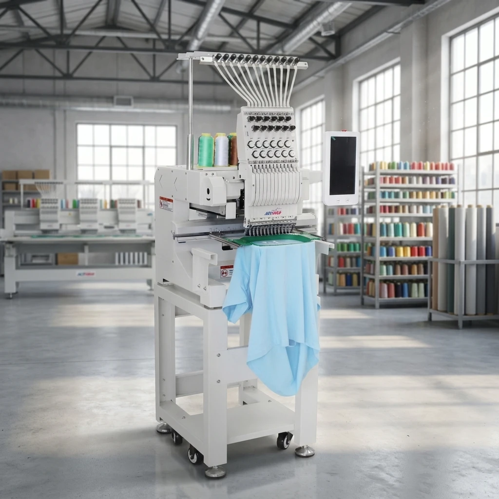 2026 High Quality Chinese Factory  Flat Tshirt Cap Industrial Automatic Computerized MINI  Single Head Embroidery Machine