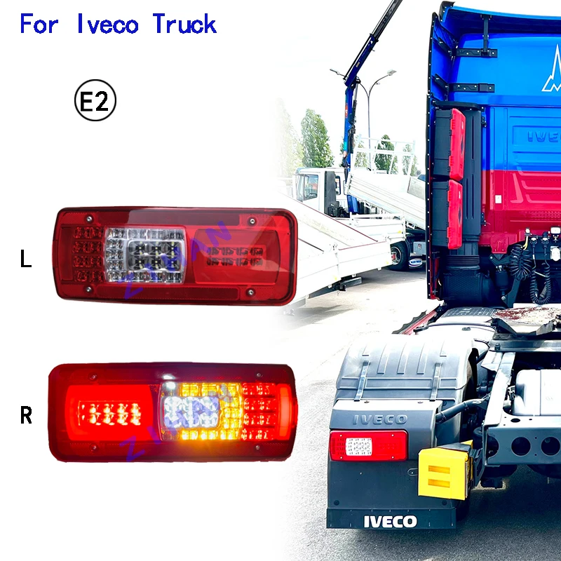 24V LED Rear Tail Lights for Iveco Stralis Trakker 2016+ HDSCS Connector tail light