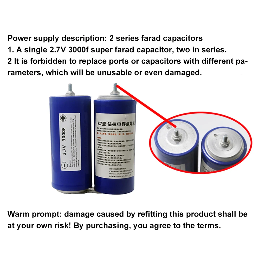 Imagem -03 - Handheld Farad Capacitor Spot Welder Alta Potência Pulso Duplo Máquina de Solda para 18650 21700 26650 32650 Bateria 00503 mm