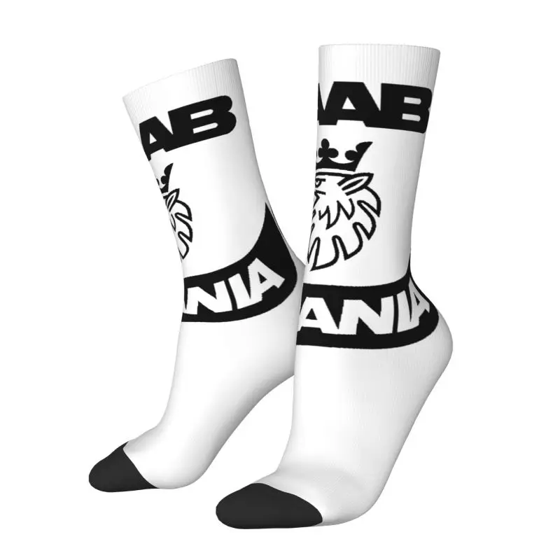 Custom Funny Sweden Saabs Scanias Automobile Car Socks Women Men Warm 3D Printing Basketball Sports Socks