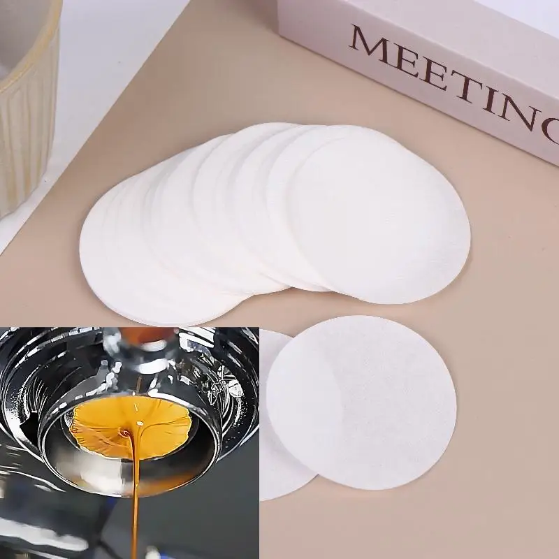 100/500pcs Espresso Filter Coffee Paper, Unbleached 51/53/54/58mm - Ideal for Breville Barista Puck Screen Portafilter