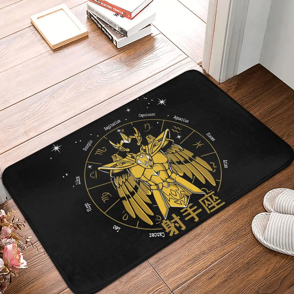 Knights Of The Zodiac Sagittarius Milo Gold Saint Seiya Doormat Kitchen Entrance Home Mat Anti-slip Carpet Rug for Balcony