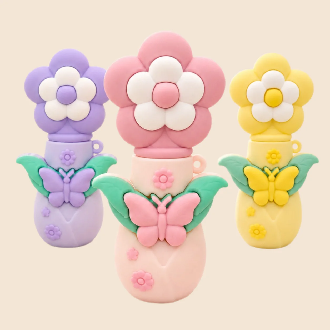 Mini 5ml PVC Perfume Atomizer Bottle Heart Butterfly Flower Designs Refillable Fine Mist Spray for Travel Commute Pocket Carry