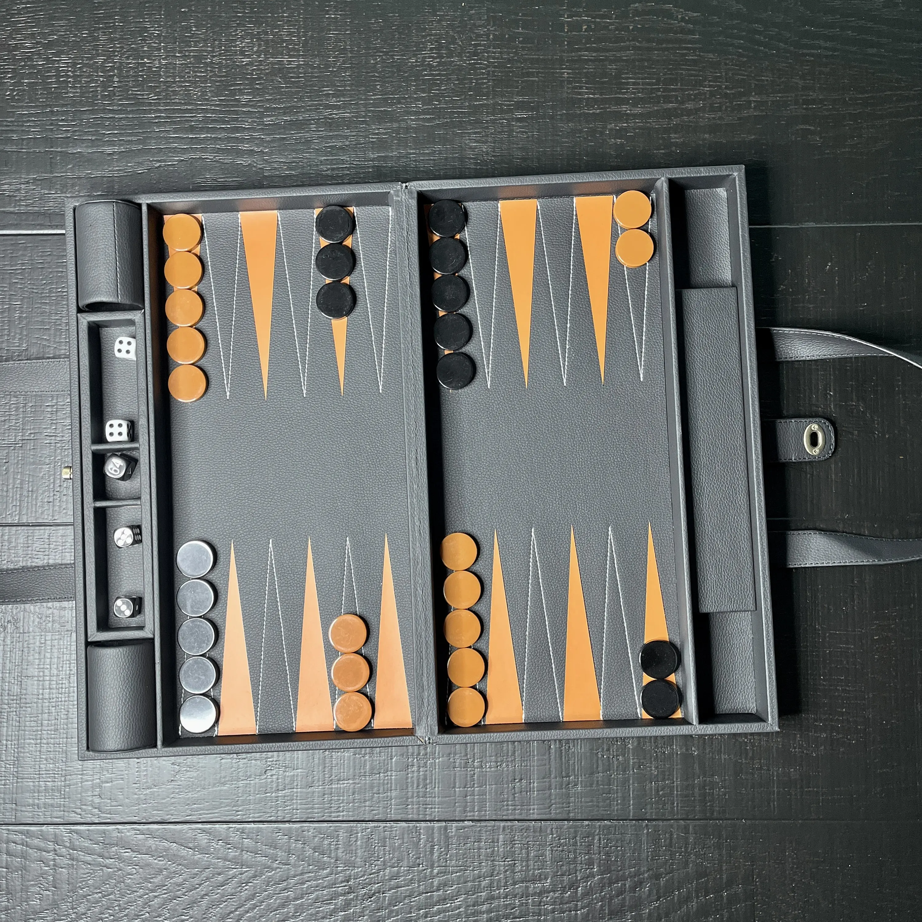 Travel Acrylic Backgammon Set Case Leather Travel Board Game Luxury Gift