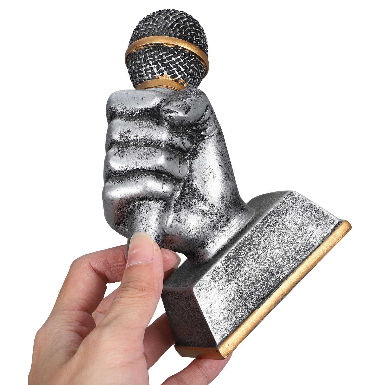 Music Trophy Party Microphone for Competitions Resin Funny Sculpture Trophies Mini