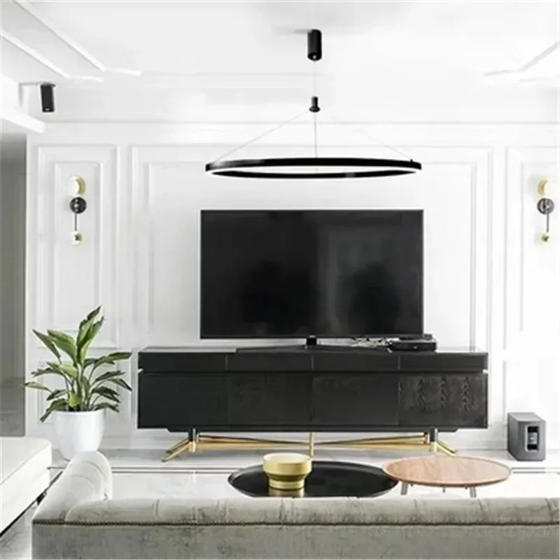 دائري حلقة واحدة الثريا مطعم المعيشة الثريا الحديثة بسيطة LED ضوء غرفة القراءة فندق قاعة حلقة الإضاءة #2