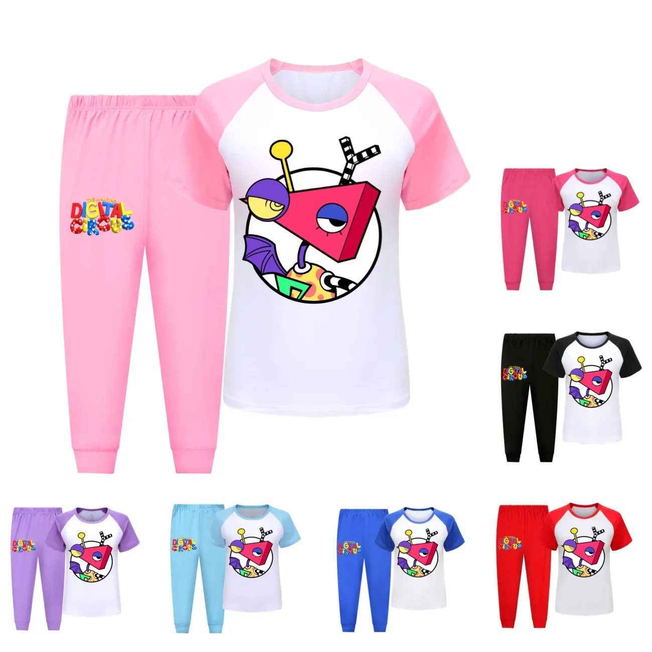 

The Amazing Digital Circus Clothes Kids Pomni Jax Tshirt Pants 2pcs Set Baby Girls Long Sleeve Pajama Set Toddler Boys Sleepwear