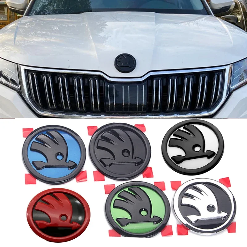 ABS Car Exterior Emblem for Skoda Rapid Fabia 1 2 Karoq Yeti Superb Vision Octavia Front Decals Rear Badge Sticker Accessories