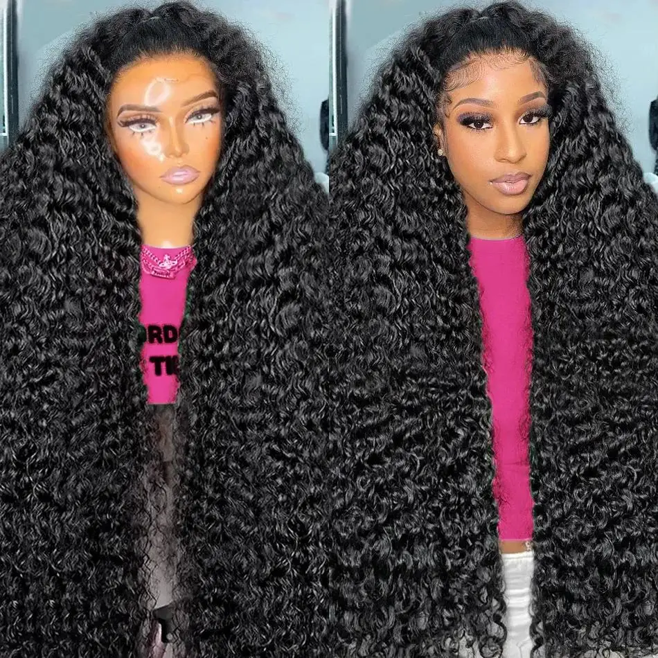 30 40 Inch 250% Loose Deep Wave 13x4 HD Lace Frontal Wig Brazilian Transparent Curly Lace Frontal Human Hair Wigs For Women