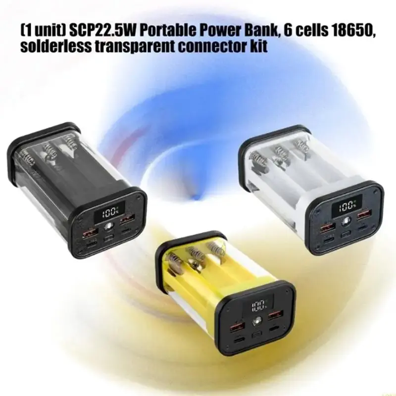 24-Hour Delivery Overload Protection 22.5W Power Bank Case For 6 PCS 18650 Battery Pack- No Soldering Needed For DIY For Chargin