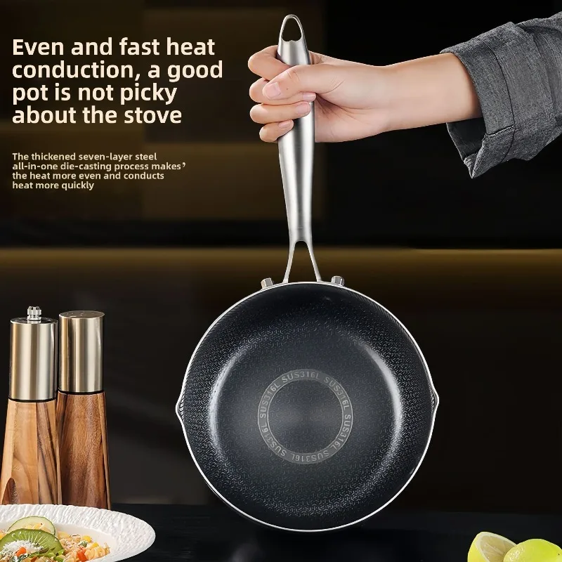 

Japanese style snow flat pot, thickened stainless steel household noodle and milk pot, baby food pot