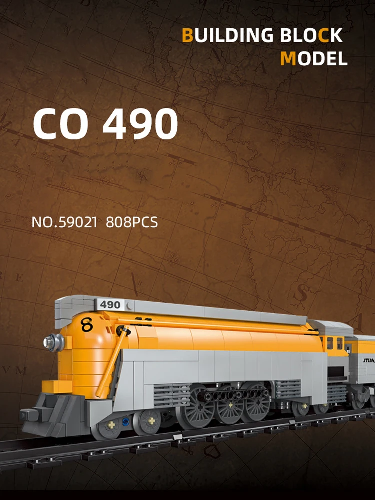 Idea CO490 Baustein-Eisenbahn-Zug-Konstruktionsset, klassische Dampflokomotive, Lernspielzeug, Sammlerstücke, ideal als Geschenk. – Detail 1