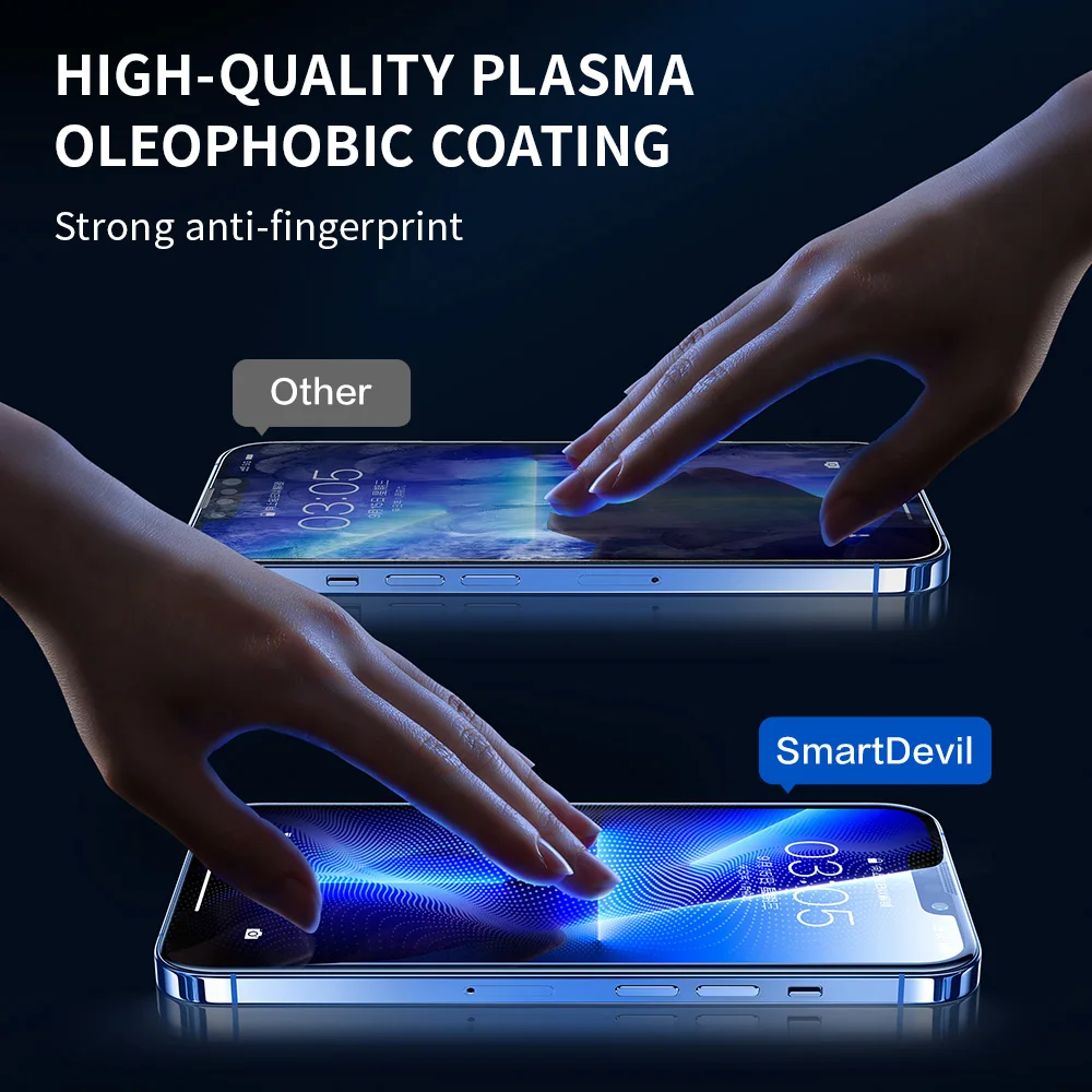 SmartDevil 1-2pcs Dust Proof Receiver Tempered Glass Screen Protector For iPhone 14 13 12 11 Pro Max X XS XR 13 12 Full Cover HD