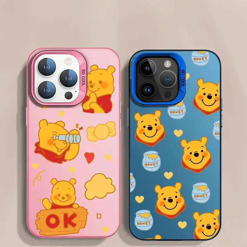 Love Honey Winnie The Pooh phone cases for Apple iphone 14 pro max case 15pro 16 13 funda iphone 11Pro 16plus 12Pro Soft Cover