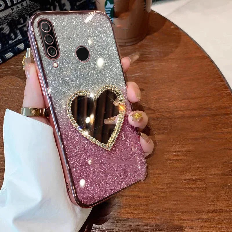 Luxury Glitter Diamond Mirror Phone Case For Huawei P70 P70Ultra P40 P30Lite Mate 30 60 20X Nova 12 11 10Pro Y6P Y9S Y7A Cover