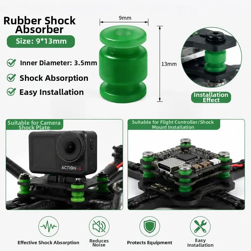 10pcs New 13x9x3.5mm Rubber Damper Balls Anti Vibration 4 Colors Silicone RC Part For F4 F7 Flight Controller/FPV Quadcopter