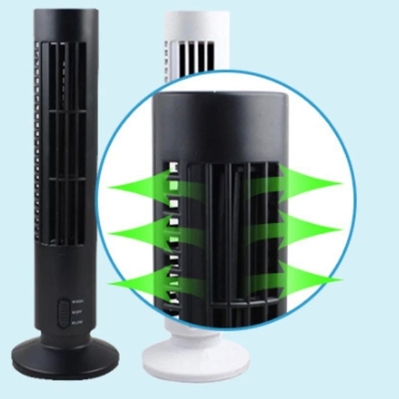 Quiet 2 Speed Electric Fan USB Powered Tower Fan Vertical Air Conditioning Fan Dropshipping