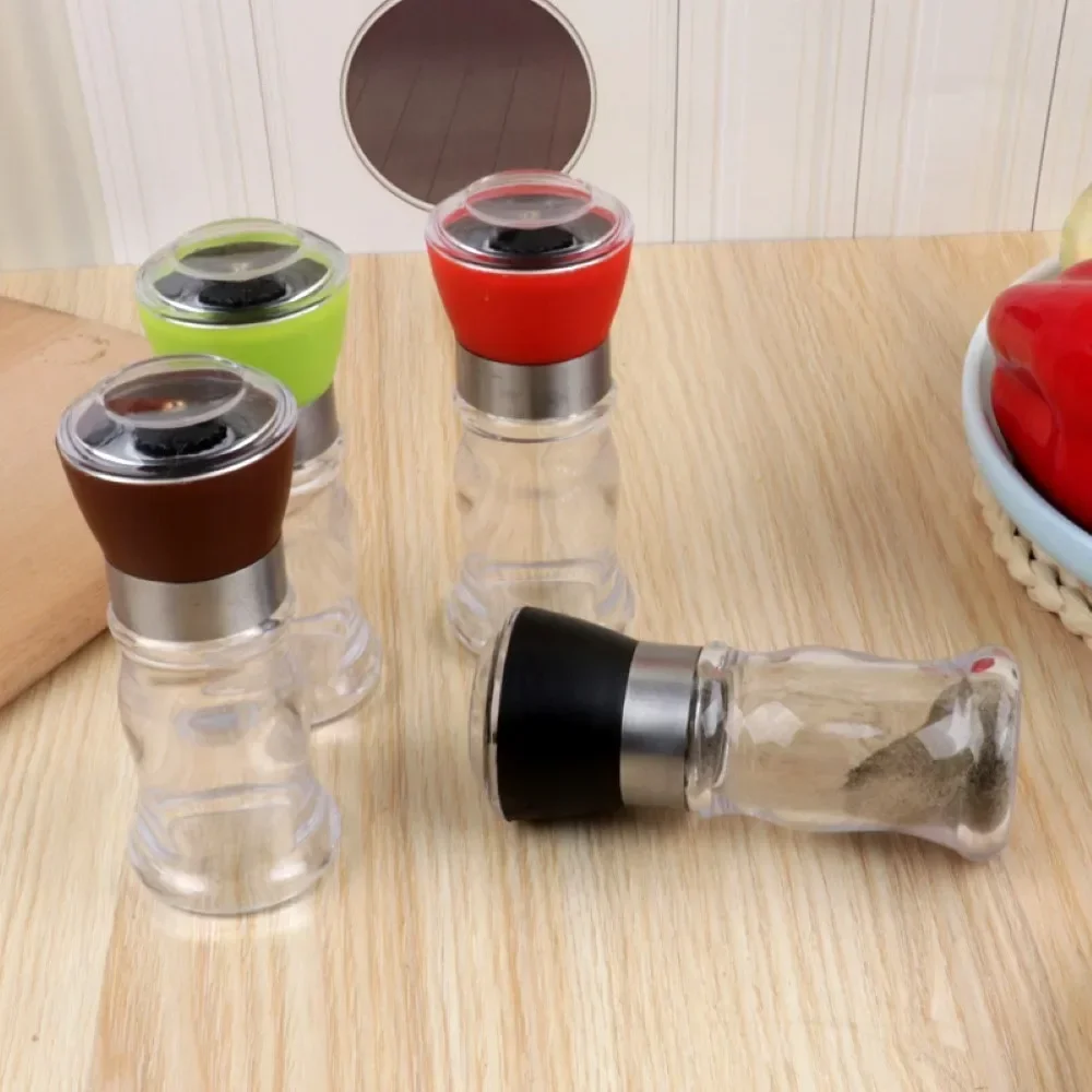 1Pc Manual Salt Pepper Mill Grinder Seasoning Bottle Spice Grinding Containers Adjustable Mill Shakers Kitchen Accessories