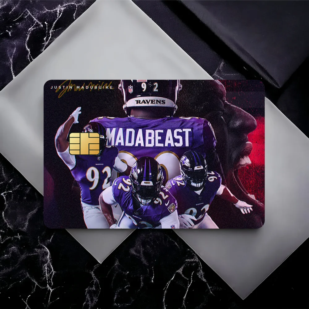 Baltimore R-Ravens NFLS Anti-Scratch Decorative Waterproof Small Chip 4PCS Card Sticker New