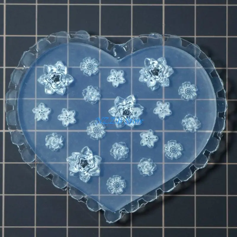 T21F miękka silikonowa rzeźba paznokci Rzeźba Rzeźba Stencils Wzór pomocy