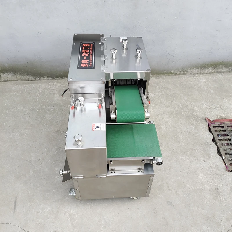 Multifunctional Diced Chicken Cube Cutting Machine 3000W Meat Strip Cutter Meat Slicer Automatic Beef Cube Dicer