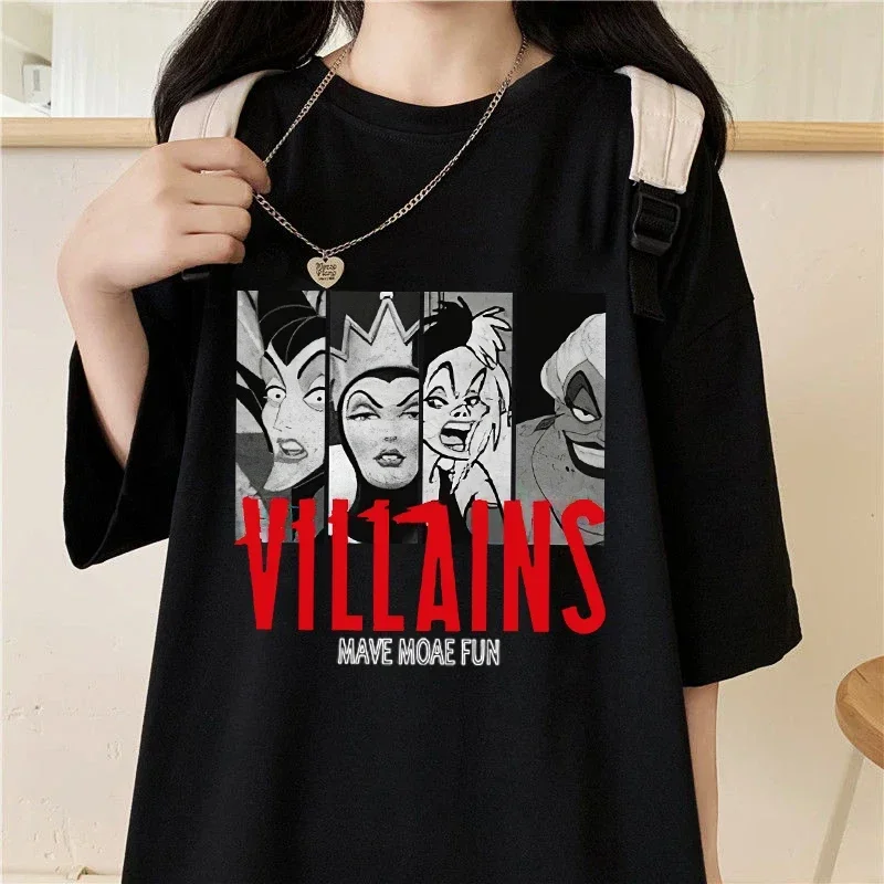 Disney Fall New Fashion Villains Bad Girls Have More Fun T-Shirt Graphic Top Harajuku Clothing