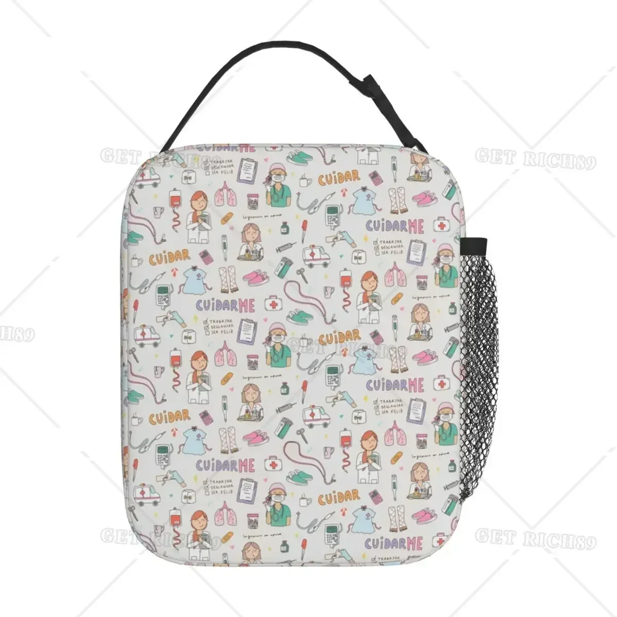 Doctor Nurse Insulated Lunch Bags Cute Nurse Tote Bag Portable and Reusable Food Box Thermal Cooler Lunch Boxes for Work