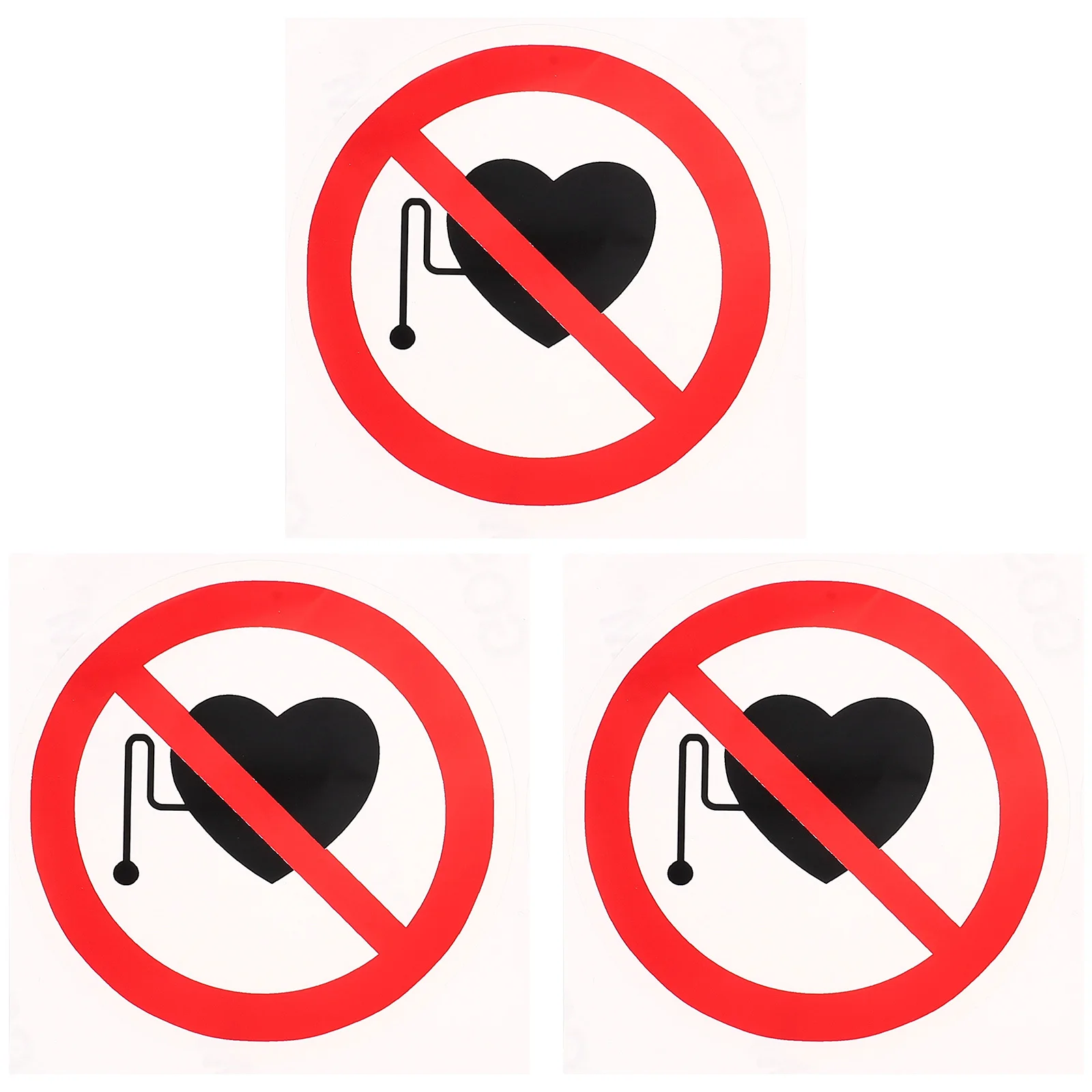 3Pcs No Warning Sign Stickers Practical Adhesive Safety Labels for Hospitals Medical Device Warning Caution Decals